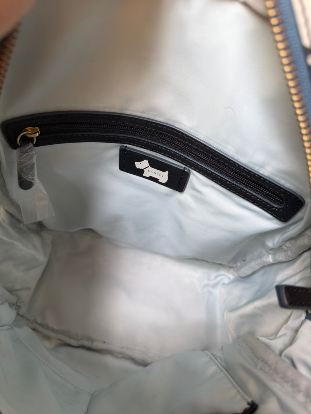 RADLEY LONDON Black Backpack with Cream Scotty Dog Print and Red Accents - Picture 10 of 16
